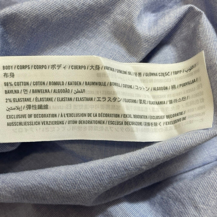 Abercrombie & Fitch Blue Collared Long Sleeve Stretch Button Down Shirt Top Sz M