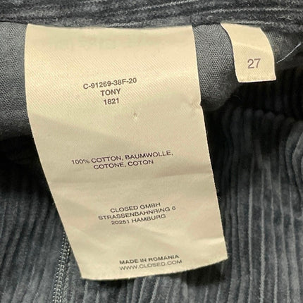 Closed Womens Navy Blue High Rise Corduroy Straight Leg Trouser Utility Pants 27