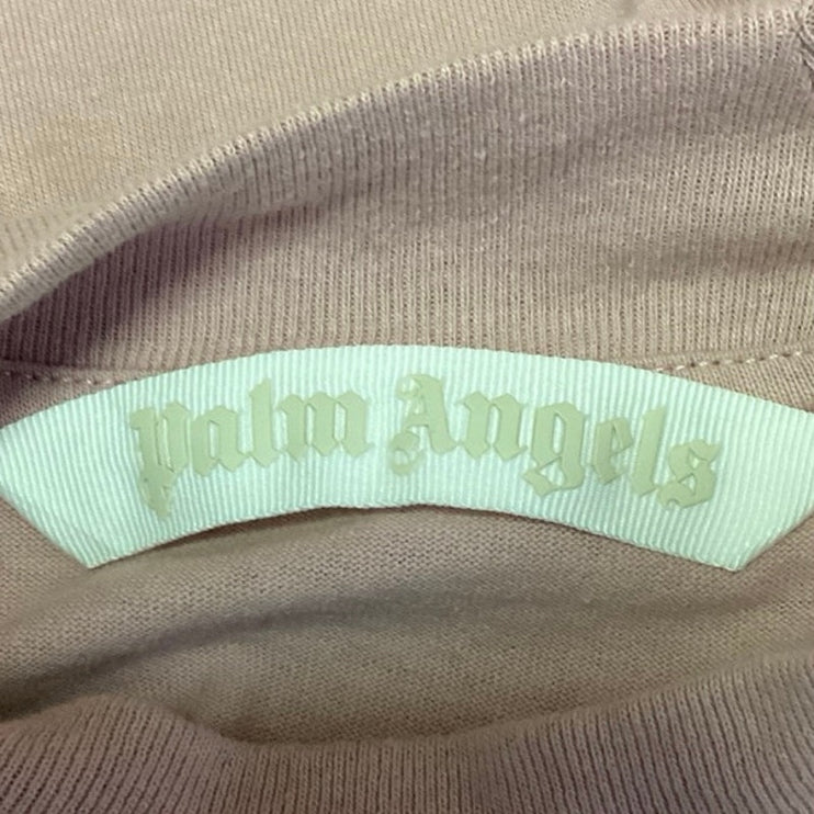 Palm Angels Women's Pink Mountains Panorama Mock Neck Boxy T Shirt Tee Top Sz XS