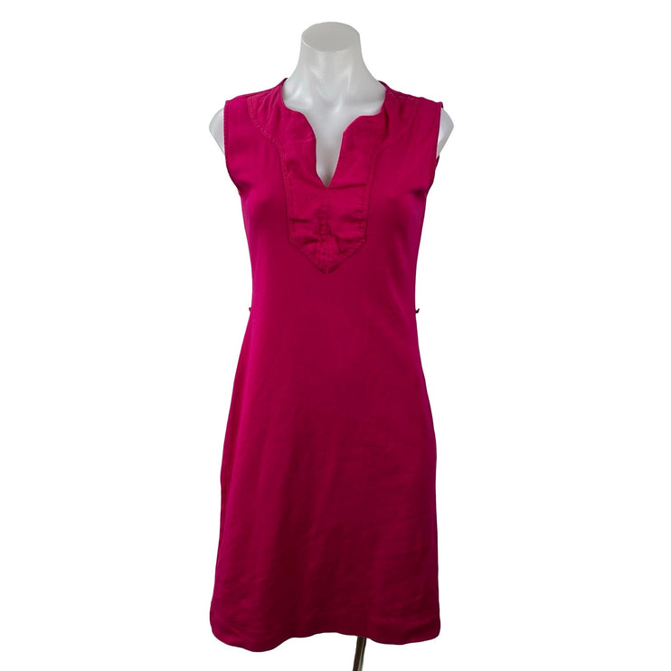 Lauren Ralph Lauren Pink Sleeveless Notch V Neck Tank A Line Mini Dress Size M