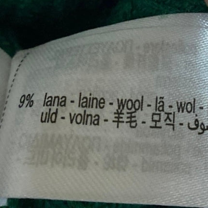 Zara Womens Green Chunky Knit Wool Mock Neck Long Sleeve Oversized Sweater Top L