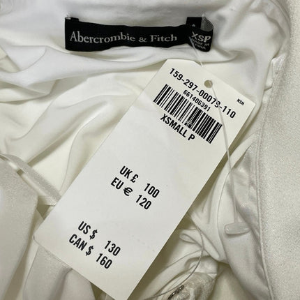 NEW Abercrombie & Fitch White Ruched Sleeveless Wide Leg Romper Jumpsuit Sz XSP