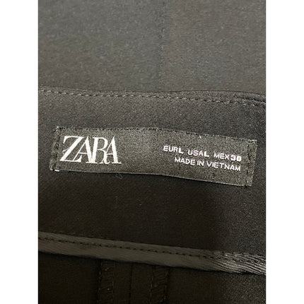 Zara Women's Black Split Slit Hem High Waisted Flare Straight Trousers Pants L
