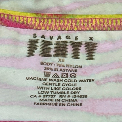 Savage x Fenty Yellow Pink Zebra Sleeveless Cami Camisole Tank Bra Top Size XS