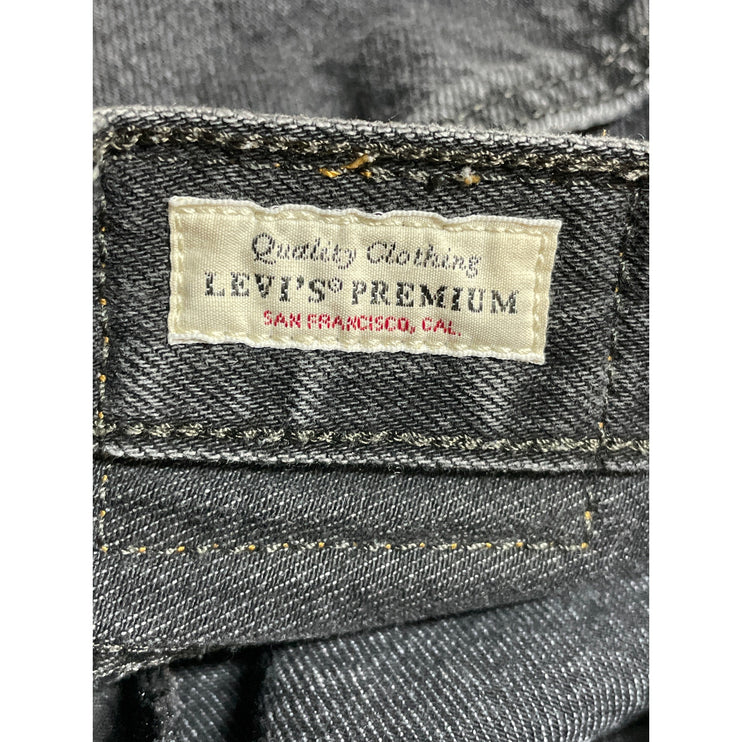 Levi's Ribcage Men's Black Washed Mid Rise Straight Leg Denim Jeans Size 29