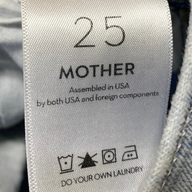 Mother Women's Blue Distressed Mid Rise Flared Bootcut Denim Jeans Size 25