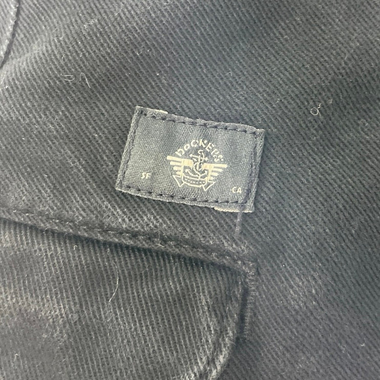 Dockers Recode Black High Rise Pleated Straight Wide Leg Denim Jeans Pants Sz 26