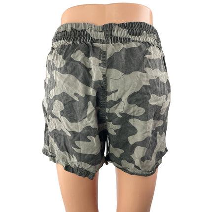 Kut From the Kloth Gray Camo Camouflage Drawstring Athletic Activewear Shorts XS