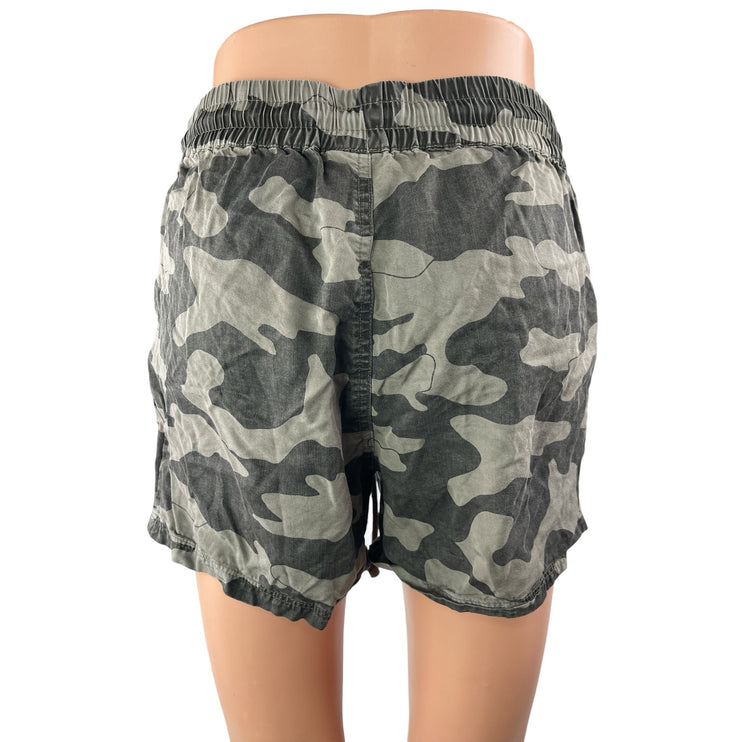 Kut From the Kloth Gray Camo Camouflage Drawstring Athletic Activewear Shorts XS