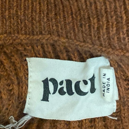 Pact Women's Brown Rib Knit Long Sleeve Pullover Sweatshirt Sweater Top Size S
