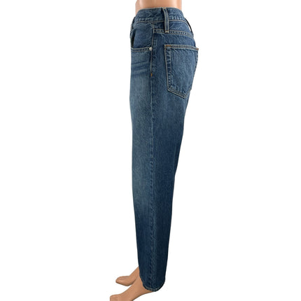SLVRLAKE Women's Blue High Rise Straight Wide Leg Baggy Denim Jeans Size 30