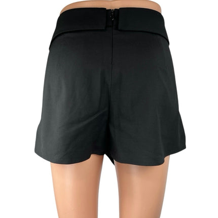 Aritzia Talula Berklee Black Wool Asymmetrical Envelope Wrap Mini Skirt Skort 6