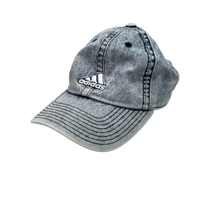 Adidas Saturday Plus Washed-Grey Strapback Denim Baseball Cap Hat One Size
