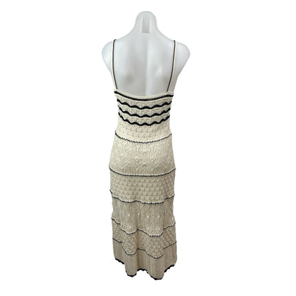 Zara Women's Geometric Crochet Knit Sleeveless Midi Cami Tank Bodycon Dress Sz M