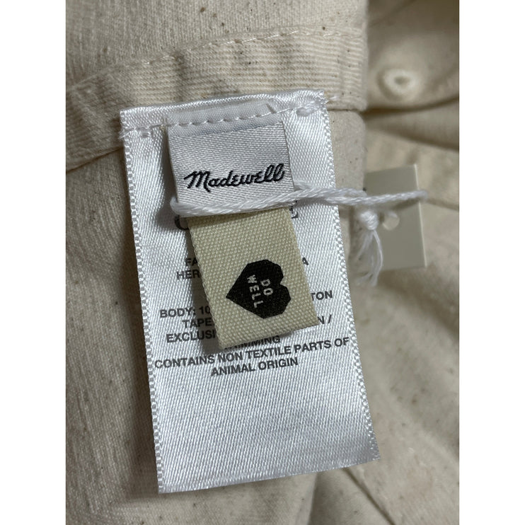 NEW Madewell Organic Cotton Broken-In Baseball Cap Women's Cream Strapback OS