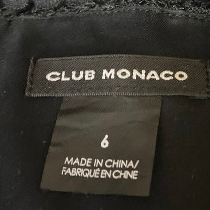 Club Monaco Black Floral Lace Short Sleeve Embroidered Mini Sheath Dress Size 6