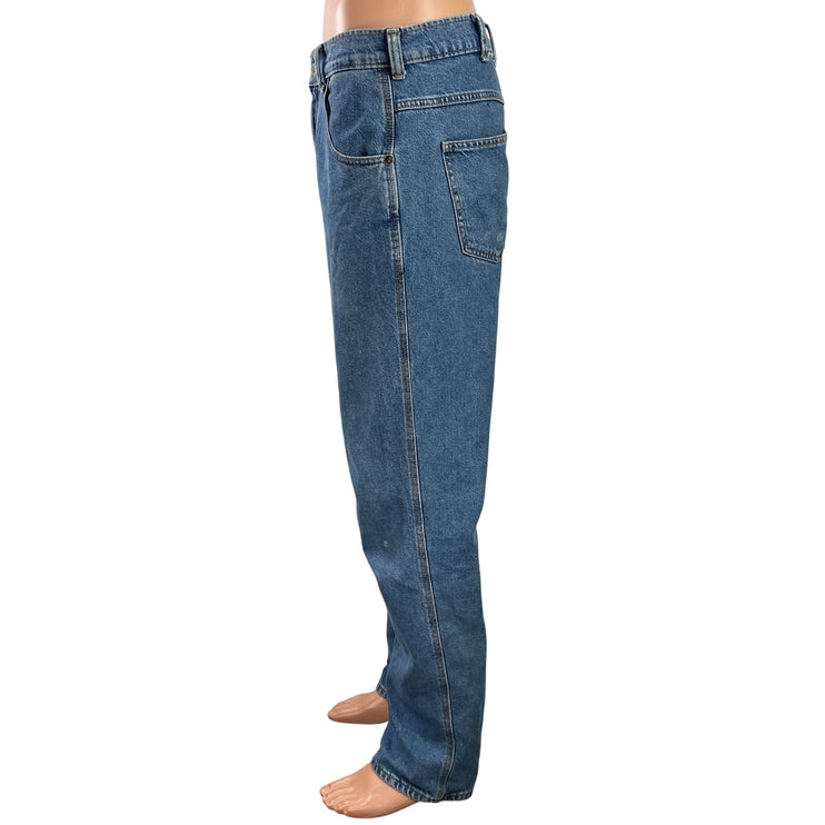 Dickies Mens Blue Medium Wash High Waisted Straight Leg Denim Jeans Pants 32x32