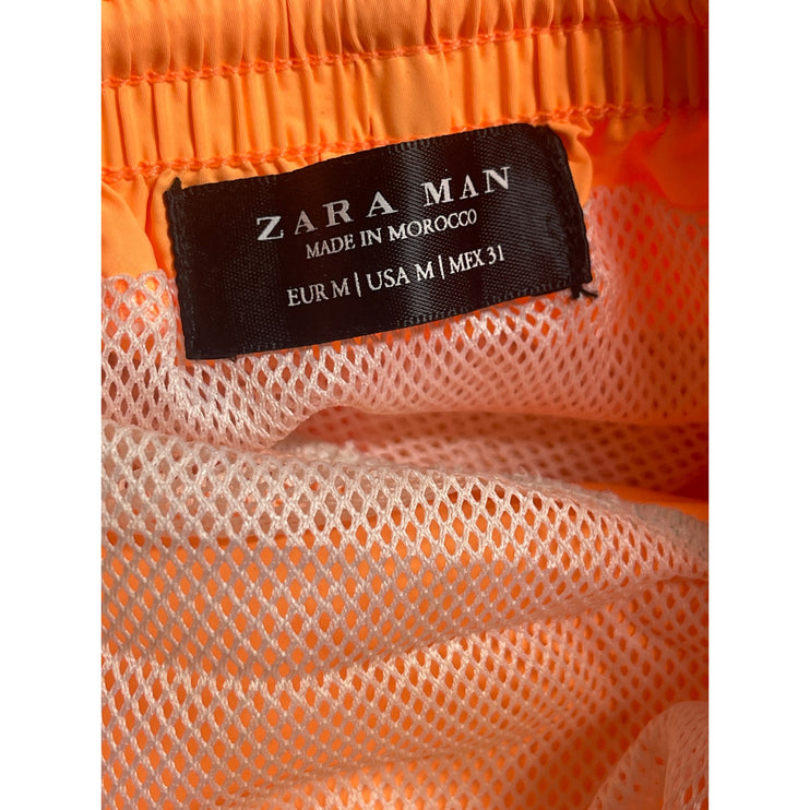Zara Men's Orange High Waisted Drawstring Elastic Waist Mini Boxer Shorts Size M