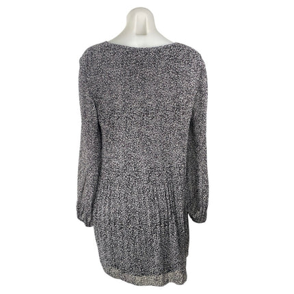NEW Aritzia Wilfred Daydreamer Black Floral Pleated V-neck Mini Shift Dress Sz S
