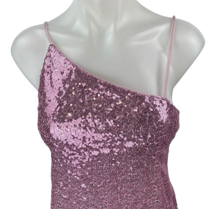 NEW H&M Divided Pink Sequin Sleeveless Cami Camisole Mini Bodycon Tank Dress S
