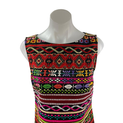 North Style Women's Multicolor Batik Embroidered Sleeveless Mini Sheath Dress 6