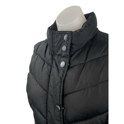 GAP Women's Black Chevron Quilted Sleeveless Gilet Vest Puffer Coat Jacket Sz M