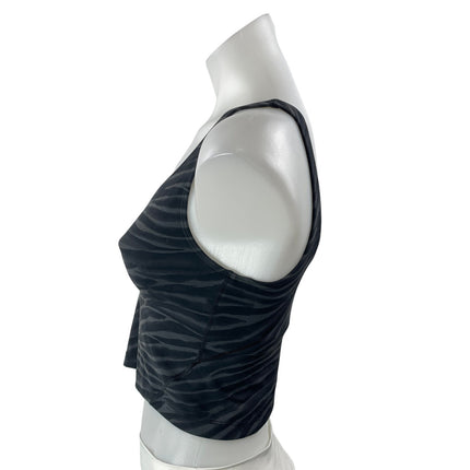Lululemon Women's Black Zebra Sleeveless Tank Workout Athletic Crop Top Size 6