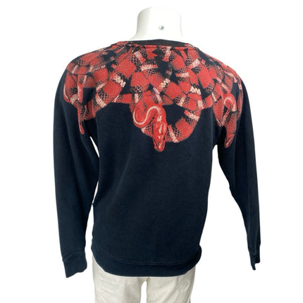 Marcelo Burlon Men's Black Red Snake Print Long Sleeve Sweatshirt Sweater Top S