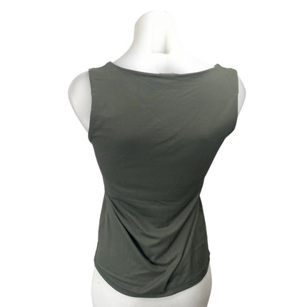 Zara Women's Olive Green Sleeveless Scoop Neck Casual Cami Crop Tank Top Size L