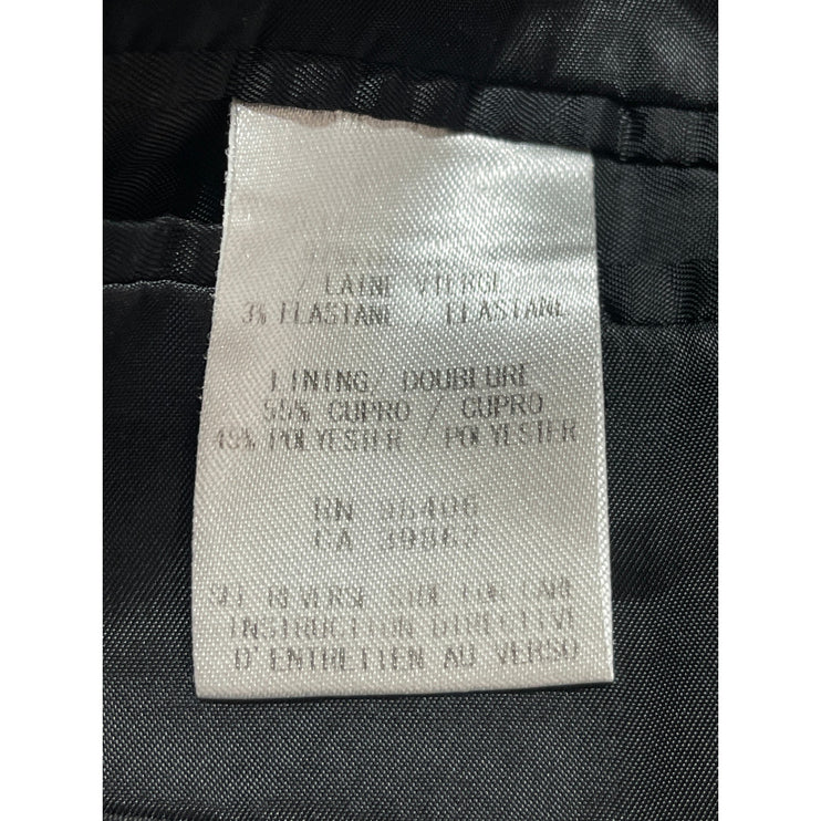 Theory Black Wool Long Sleeve Blazer Coat Jacket Straight Dress Pants Set 42/34