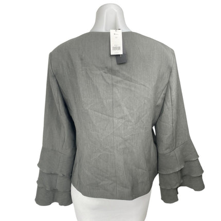 NEW Banana Republic Gray Bell Long Sleeve Zip Up Blazer Coat Jacket Size 10