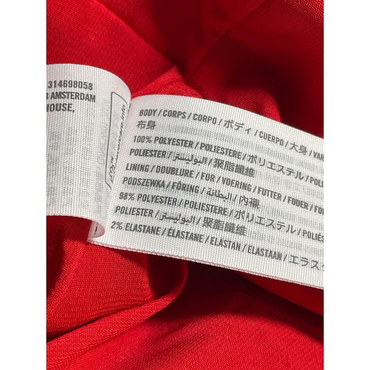 Abercrombie & Fitch Red V Neck Sleeveless Tie Back Tank Peplum Blouse Top Sz XS