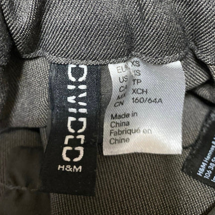 H&M Women's Gray High Waisted Pleated Wide Leg Trousers Dress Pants Size XS