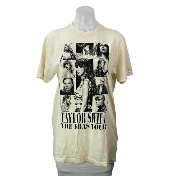 Taylor Swift The Eras Tour Women's Beige Short Sleeves Graphic Tee T-shirt Top M