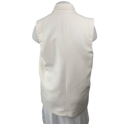 Abercrombie & Fitch White Notched Collar Sleeveless Vest Blazer Coat Jacket M