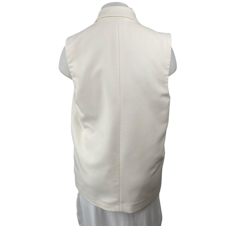 Abercrombie & Fitch White Notched Collar Sleeveless Vest Blazer Coat Jacket M