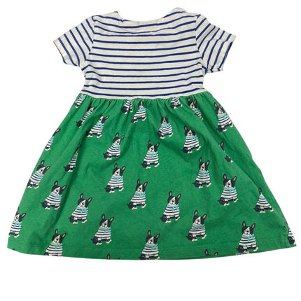 Mini Boden Girls Hotchpotch Striped Short Sleeve Crew Neck Jersey Dress Sz 5-6Y