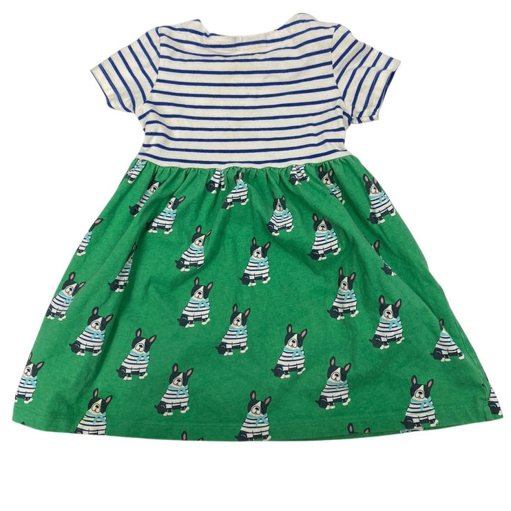Mini Boden Girls Hotchpotch Striped Short Sleeve Crew Neck Jersey Dress Sz 5-6Y