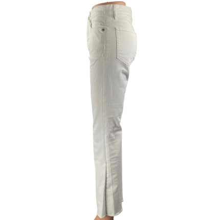 Ann Taylor LOFT Womens White High Rise Flare Bootcut Cropped Denim Jeans Size 26