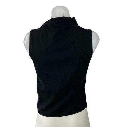 Zara Women's Black Mock Neck Sleeveless Tank Casual Stretch Blouse Top Size M