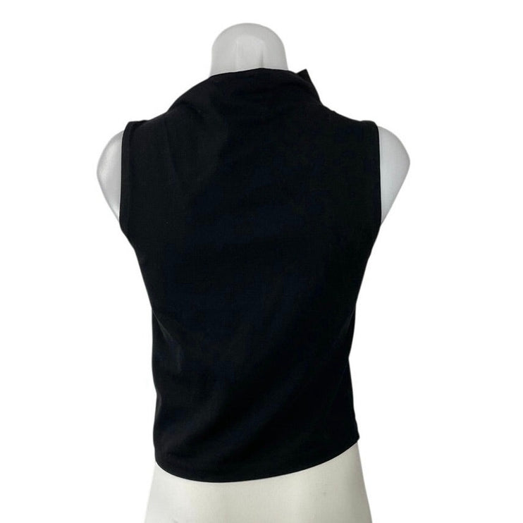 Zara Women's Black Mock Neck Sleeveless Tank Casual Stretch Blouse Top Size M