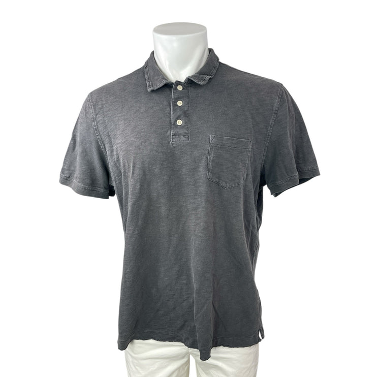 GAP Men's Gray Collared Short Sleeve Button Up Pocket Golf Polo Shirt Top Sz XL