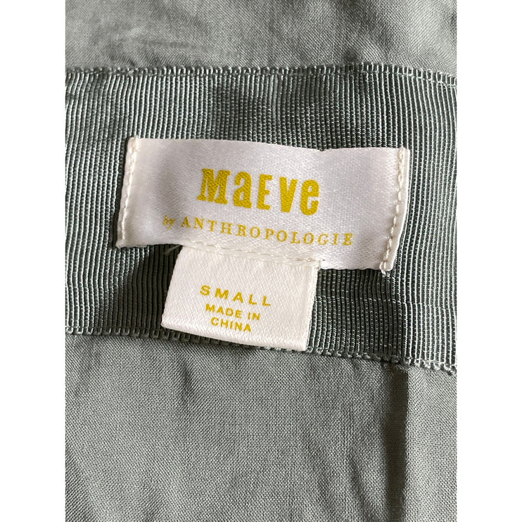 Anthropologie Maeve Women's Green Ruffled High Rise Mini Flounce Wrap Skirt Sz S