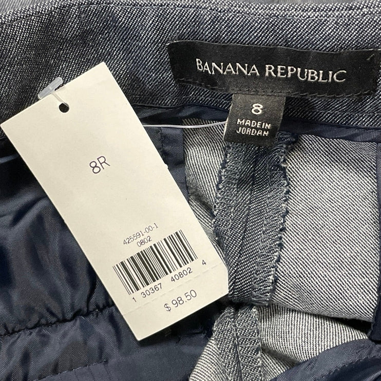 NEW Banana Republic Women's Gray Gold Button High Rise Trousers Pants Size 8R