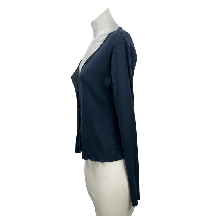 Brandy Melville Paige Blue V Neck Long Sleeve Button Down Cardigan Sweater Top S