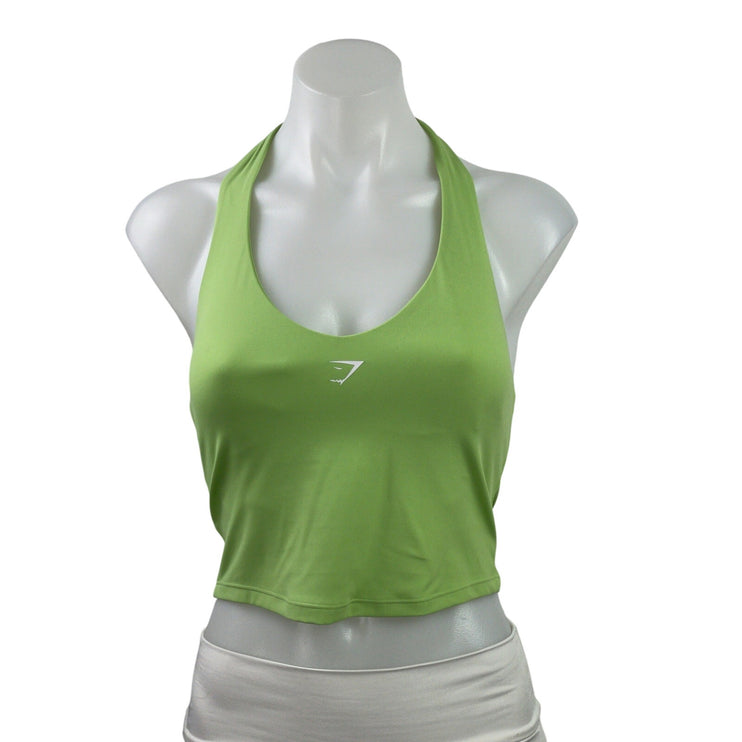 Gymshark Gelato Green Sleeveless Halter Neck Workout Sports Bra Crop Tank Top S