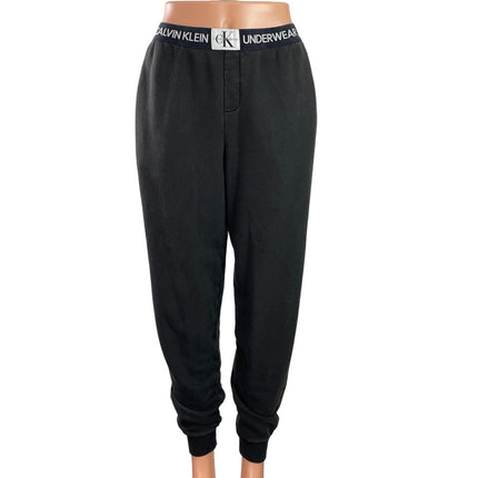Calvin Klein Women's Black Monogram Lounge Sleepwear Trouser Jogger Pants Size S