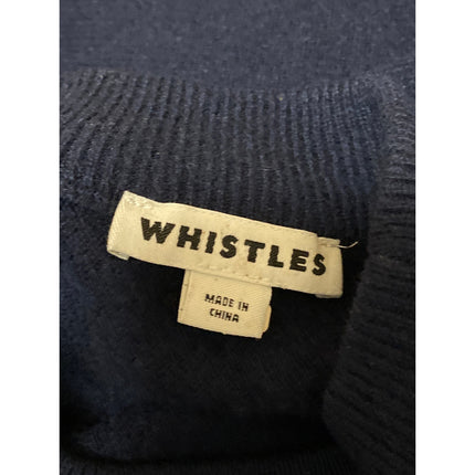 Whistles Women's Blue Mock Neck Long Dolman Sleeve Knit Pullover Sweater Top M