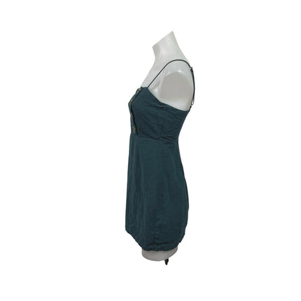 Honey Belle Sleeveless Button Up Mini Cami Tank Flare A-Line Romper Sun Dress S