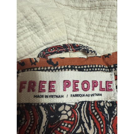 Free People Rowan Cream Gauze Double Breasted Long Sleeve Blazer Coat Jacket M